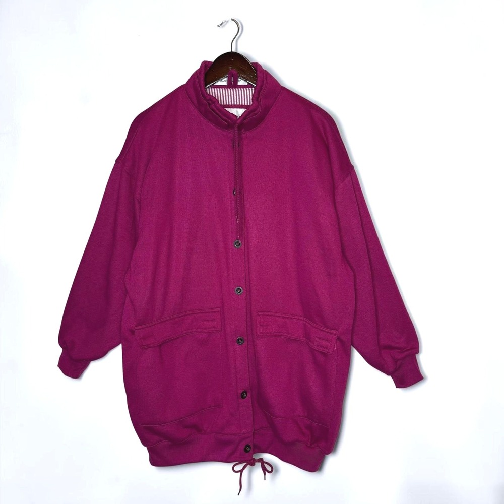 Vintage Gottschalks Oversized Jacket Button Up Magenta Fuchsia size Medium